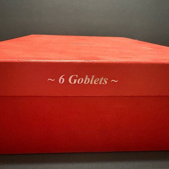 Royal Crystal Rock 24% Lead Crystal Tuscany Italy 6 Goblet Glasses Original Box - Picture 3 of 12